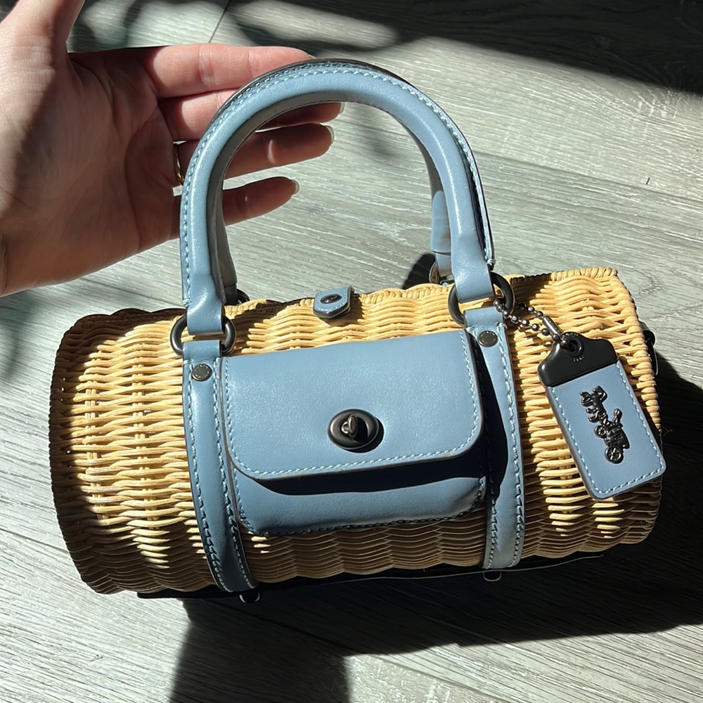 Coach Wicker Barrel Bag